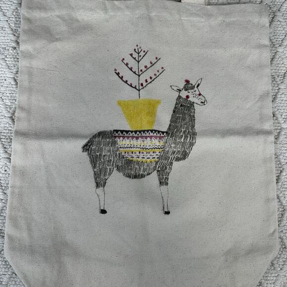 World Market Llama Tote Bag Canvas Shopper NWT - Picture 1 of 4